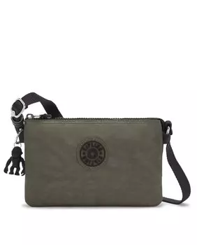 Маленькая женская сумка через плечо Kipling Creativity XB из гладкого нейлона цвета хаки с фирменной деталью спереди Kipling
