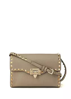 Маленькая женская сумка через плечо rockstud из кожи норки Valentino Garavani