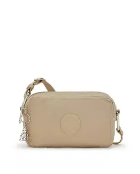 Маленькая женская сумка через плечо с двумя отделениями бежевого цвета Kipling, бежевый