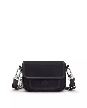 Маленькая женская сумка через плечо с несколькими черными отделениями Kipling, черный