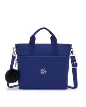Маленькая женская сумка через плечо со съемной ручкой синего цвета Kipling