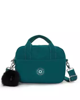 Маленькая женская сумка через плечо со съемной Х-ручкой Kipling, темно-зеленый