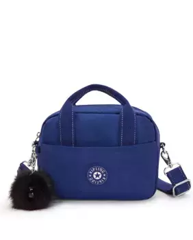 Маленькая женская сумка через плечо со съемной ручкой синего цвета Kipling, синий