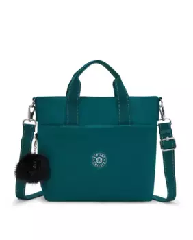 Маленькая женская сумка через плечо со съемной ручкой темно-зеленого цвета Kipling, темно-зеленый