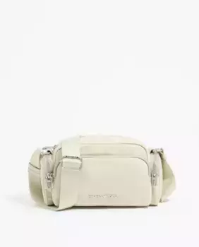 Маленькая женская сумка на плечо из нейлона каменно-белого цвета Bimba y Lola, белый