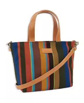Маленькая женская сумка шопер с разноцветными полосками Gallo, мультиколор