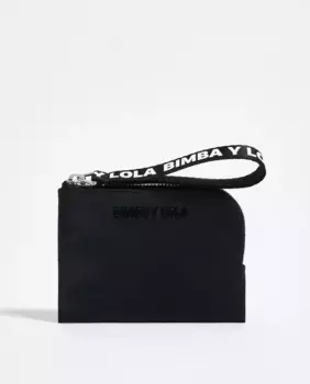 Маленькая женская сумочка с застежкой-молнией и ручкой с логотипом Bimba y Lola, черный