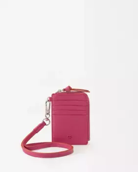 Маленькая женская визитница на молнии и регулируемой ручкой Parfois, розовый