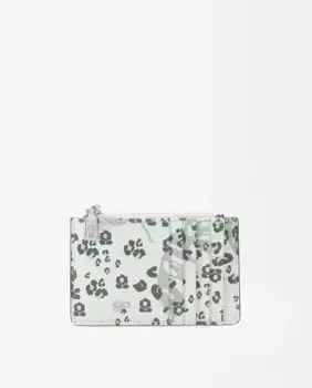 Маленькая женская визитница на молнии с животным принтом Parfois, зеленый