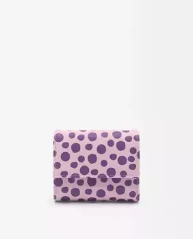 Маленькая женская визитница с клапаном и принтом в горошек Parfois, сиреневый