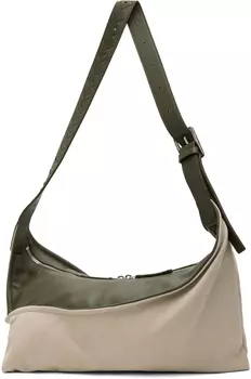 Маленькая зигзагообразная сумка цвета «кремовый с зеленым» Bottega Veneta