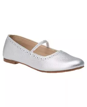 Маленькие девочки Саша Балерина Туфли Elephantito, серебряный