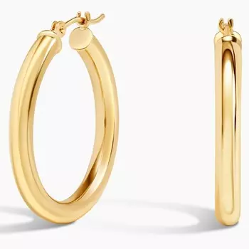 Маленькие идеальные серьги-кольца 3 мм Brilliant Earth