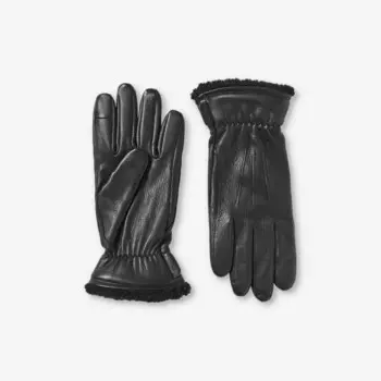 Маленькие кожаные перчатки с подкладкой из овчины Aspinal Of London, черный