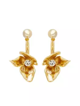 Маленькие серьги Flower Half Ring ERDEM, золотой