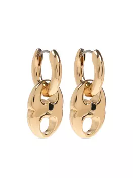Маленькие серьги-кольца «Близнецы» от Tory Burch, золотой