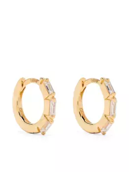 Маленькие серьги-кольца Bold Triple из желтого золота с бриллиантами Suzanne Kalan, золотой