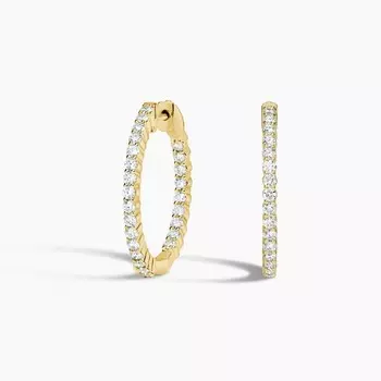 Маленькие серьги-кольца Perfect Luxe с лабораторными бриллиантами Brilliant Earth