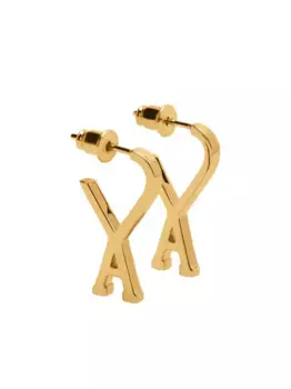 Маленькие серьги-кольца с монограммой Ami De Coeur AMI Paris, золотой