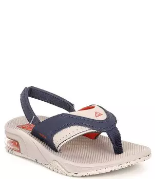 Маленькие шлепанцы Reef Fanning для мальчиков (для малышей), бежевый