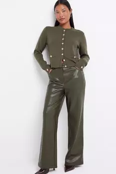 Маленькие свободные брюки прямого кроя из 100% хлопка River Island, зеленый