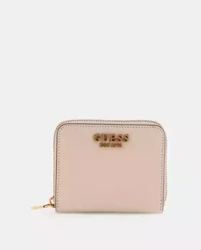 Маленький бежевый кошелек на молнии Guess