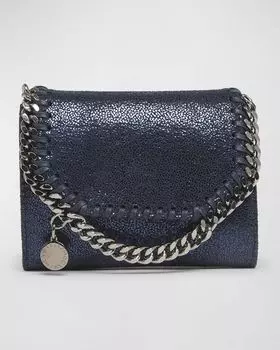 Маленький блестящий кошелек Falabella на цепочке Stella McCartney, цвет Ink