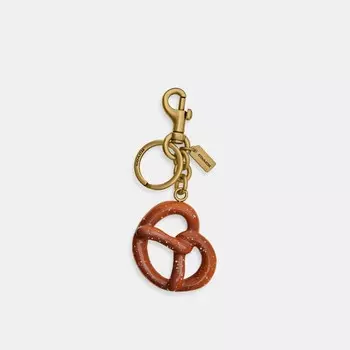 Маленький Брецель Сумка Подвеска COACH, цвет brass/multi