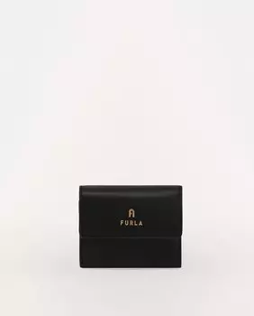 Маленький черный кожаный кошелек с клапаном Furla, черный