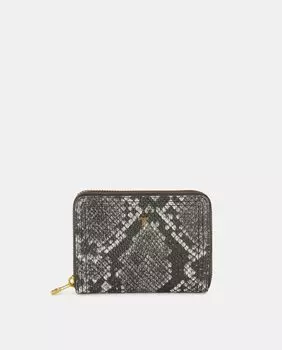 Маленький черный кожаный кошелек с принтом на молнии Latouche, мультиколор