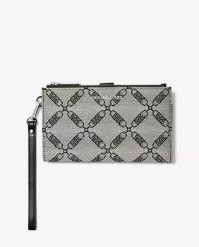 Маленький черный женский кошелек с логотипами Michael Michael Kors, черный