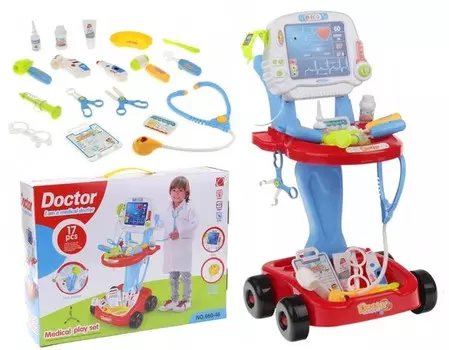 Маленький доктор Набор Доктор Медицинская тележка Аксессуары SuperZabaweczki
