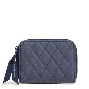 Маленький джинсовый кошелек на молнии Outlet Vera Bradley, цвет Moonlight Navy