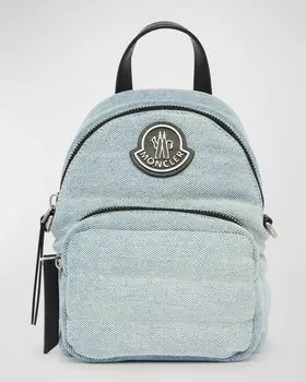 Маленький джинсовый рюкзак через плечо Kilia Moncler, цвет Medium Blue