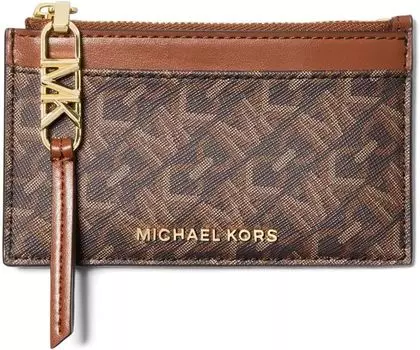 Маленький футляр для карт Empire на молнии MICHAEL Michael Kors, цвет Brown/Luggage