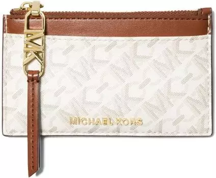 Маленький футляр для карт Empire на молнии MICHAEL Michael Kors, цвет Vanilla/Luggage