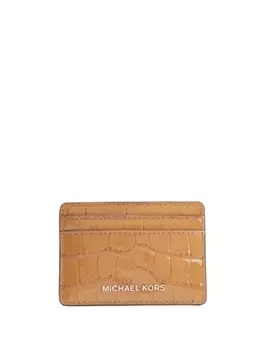 Маленький футляр для карт Michael Kors Jet Set с эффектом крокодиловой кожи, серый