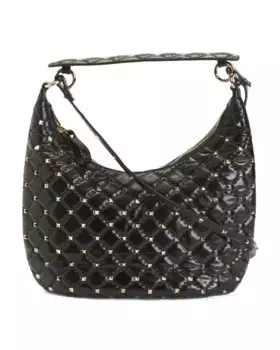 Маленький хобо из кожи с заклепками Made In Italy Valentino Garavani, черный