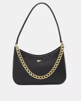 Маленький хобо из ясеня черного цвета с цепочкой DKNY, черный