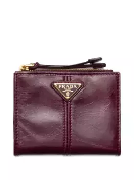 Маленький кардхолдер с карманом на молнии Prada, красный
