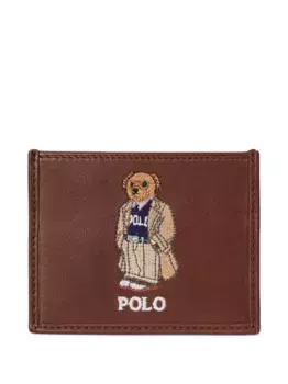 Маленький картхолдер с вышивкой Polo Bear POLO RALPH LAUREN, коричневый