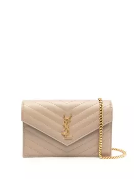 Маленький клатч Cassandre Envelope Saint Laurent, бежевый