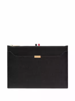 Маленький клатч на молнии THOM BROWNE, черный