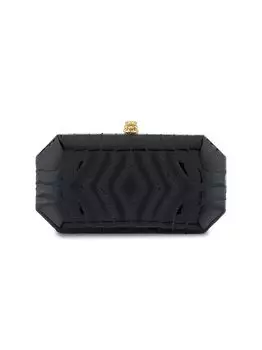 Маленький клатч Perry из стеганой лакированной кожи на заказ с золотой фурнитурой Tyler Ellis, черный