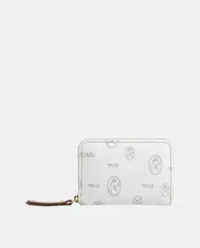 Маленький коричневый кошелек из кожи и холста El Potro, белый