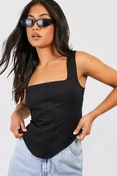 Маленький корсетный топ Boohoo, черный