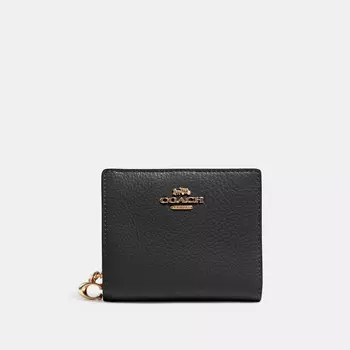 Маленький кошелек COACH Snap, золотой/черный