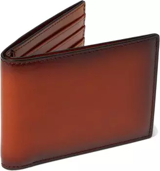 Маленький кошелек двойного сложения Hard Smoked с полировкой Bosca, цвет Tan