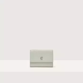 Маленький кошелек из блестящей кожи с тиснением козы Coccinelle MYRINE SHINY GOAT, зеленый