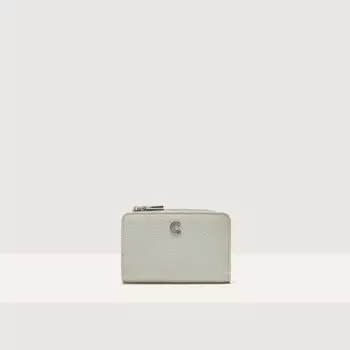 Маленький кошелек из блестящей кожи с тиснением козы Coccinelle MYRINE SHINY GOAT, зеленый